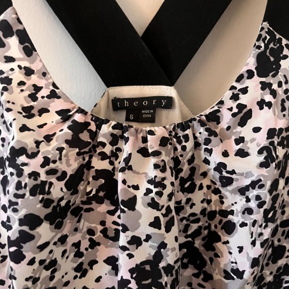 Theory Black Pink Silk Sleeveless Dress with Pockets - Women's 6 - Picture 4 of 6